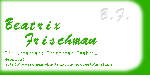 beatrix frischman business card